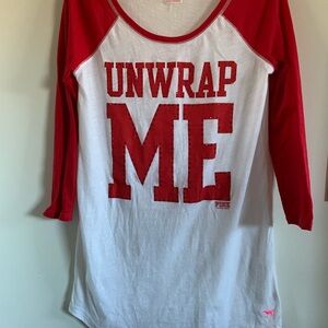 Victoria’s Secret PINK Y2K red white sequins UNWRAP ME Nightgown Night Shirt PJ